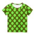 thumbnail image 4 of NAISIBABY Girls Polka Dots T-Shirt, 2026 Summer Short Sleeve Crewneck Kids Casual Fashion Tee Green 11T, 4 of 5