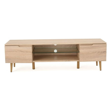 Oak Finish Butterfly Extension - Wood TV Stand in Oak Finish