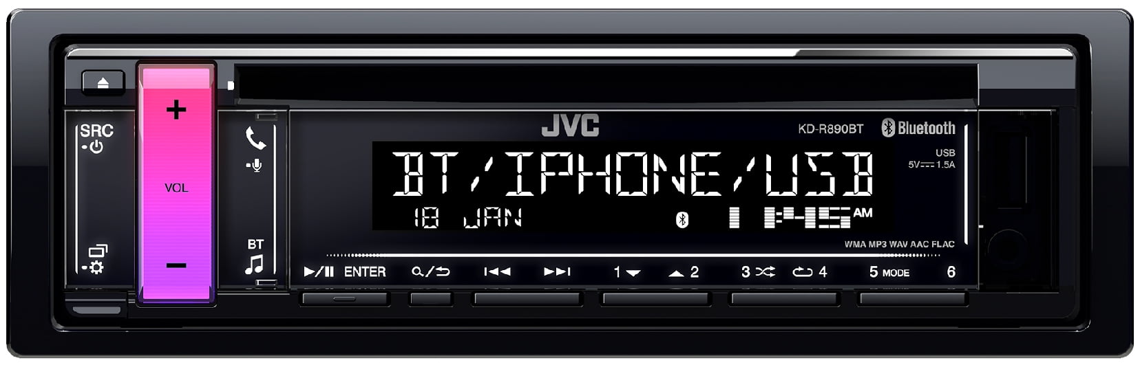 JVC aux 2din Usb mp3 Bluetooth Autoradio Pour AUDI a3 03-12 8p Quadlock