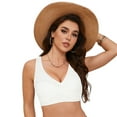 thumbnail image 4 of vigerkar Bikini Tops for Women Push Up Underwire Swim Top Swimsuit Sexy V Neck Bathing Suit Top Only White, M, 4 of 9