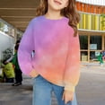 thumbnail image 3 of Mercatoo Teen Girls Tie Dye Crew Neck Sweatshirts Cute Cotton Pullover Sweatshirts Kids Long Sleeve Gradient Color Sweater, 3 of 7