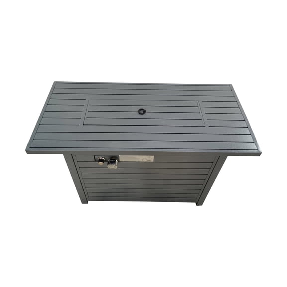 Tabletop Heater, 25'' H x 42'' W Steel Propane Outdoor Fire Pit Table with Lid (Grey), Gray Patio Heater,Steel Outdoor Heater For Deck, Garden & Outdoor Heating