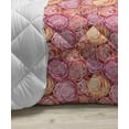 thumbnail image 3 of Floral Down Alternative Comforter, Spiraling Rose Motifs on Branches with Leaves, Microfiber Quilt for All Season, 5 Sizes, Reseda Green Pink White, by Ambesonne, 3 of 3
