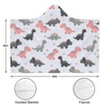 thumbnail image 3 of Wearable Blanket,Cartoon Dinosaurs Flowers Pattern Hooded Wearable Flannel Blanket for Adults & Teens,Winter Poncho Shawl Wrap Cape Cozy Anti-Pill,60"x80", 3 of 5