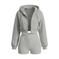 thumbnail image 3 of yillto Women's Zip up Hoodies Coat Casual Long Sleeve Hooded Cropped Drawstring Sweatshirts with Pockets, 3 of 7