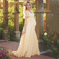 thumbnail image 2 of Women's Maternity Dress - Lace Ruffles Short Sleeve Maxi Dress with Flying Sleeves for Photography, Pregnancy Gown,Size for L, 2 of 7