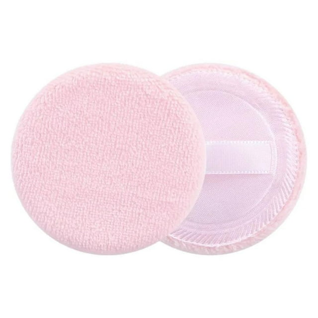 Velvet Powder Puff Round Soft Makeup Applicator for Loose Powder, Foundation, Blush, Smooth Flawless Finish, 2-Pack