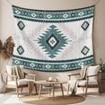 thumbnail image 2 of Green Beige Boho Large Tapestry for Bedroom Wall Hanging Tapestry, Vintage Ethnic Tribal Southwestern Ceiling Backdrop Tapestries Poster Blanket Wall Decor for Teens Room Living Room Dorm 85" x 90", 2 of 8