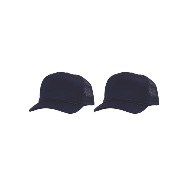 Top Headwear Men's Blank Rope Trucker Foam Mesh Plain Navy