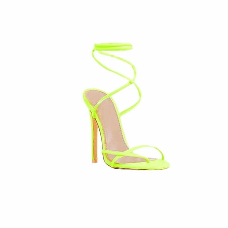 

Women s Plus Size Lacing Up Roman Sandals Clip-Toe Stilettos High Heels for Women Sexy Strappy Dressy Sandals