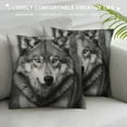 thumbnail image 3 of COMIO  Wolf Pillow Wolf Throw Pillow Cover Wolf Pillow Case Cushion Animals Art Wolf Throw Pillow Covers, Grey Blue, 3 of 5