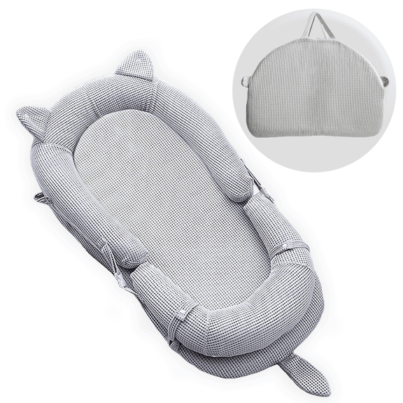 Bellababy Baby Lounger Pillow, Ultra Soft Cotton & Breathable Fiberfill High Quality Lounger, Portable Adjustable Floor Seat for Travel, Must Have Essentials