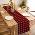 thumbnail image 3 of Black Red Plaid Table Runner - 70 Inch Long, Kitchen Dining Table Runner Dresser Scarves, Vintage Rustic Buffalo Checked Gingham Farmhouse Decor for Coffee Tables Wedding Party Banquet, 3 of 8