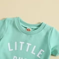 thumbnail image 5 of Sngxgn Baby Boy Summer Clothes Letter Contrast Short Sleeve T-shirt Top and Elastic Shorts 2 Pcs Set Toddler Infnat Outfit(Light Green,12-18 Months), 5 of 9