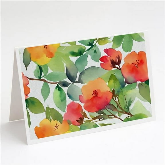 Connecticut Mountain Laurels in Watercolor Greeting Cards and Envelopes Pack of 8 7 in x 5 in
