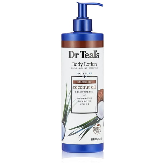 Dr Teals Moisture Plus Nourishing Body Lotion, Coconut Oil, 18 oz, 6 pack