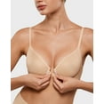 thumbnail image 4 of Women's Mesh Front Closure Bras Unlined Sheer Demi No Padding Underwire Bra, 4 of 5
