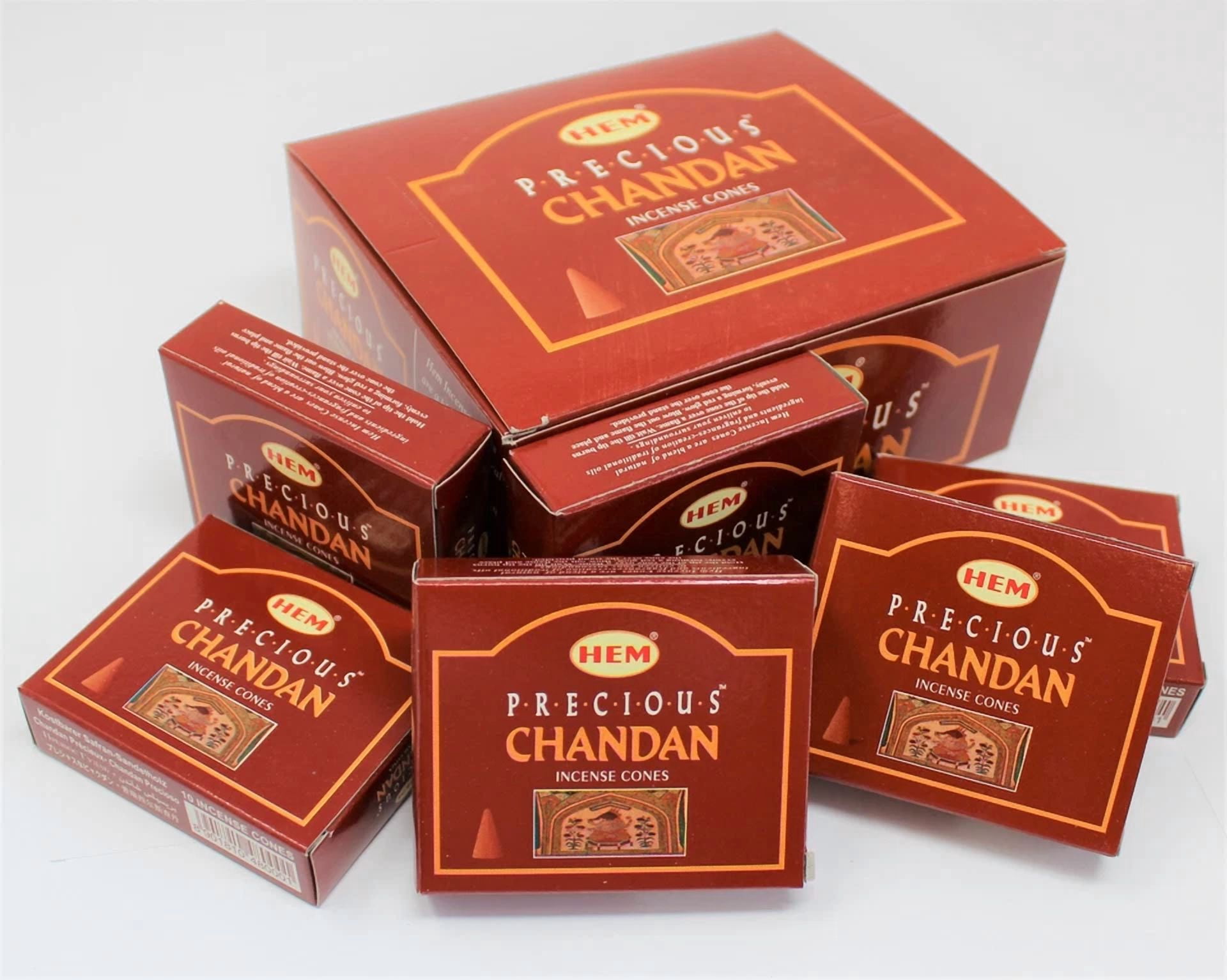Precious Chandan, Incense Cones Bulk Lot Of 6 Packs Of 10 Cones = 60 Cones Hem