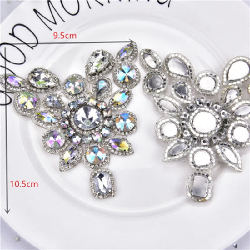 Shoes Bags Hair Accessories Crystals Sewing Applique V Shape Rhinstone Chain Applique Clear chain Crystal Applique Shoes Applique