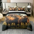 thumbnail image 1 of Erosebridal Housse de Couette 3D Vache 100 % Coton Format Simple, Housse de Couette Animal de Ferme 100 % Coton Simple, Déco de Chambre de Chalet, Réversible 2 Pcs (Sans Couette), 1 of 8