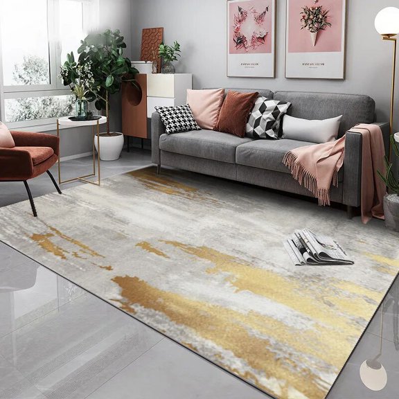 Nordic Light Luxury Large Area Living Room Decoration Carpet Abstract Rugs for Bedroom Non-slip Study Lounge Floor Mat Washable