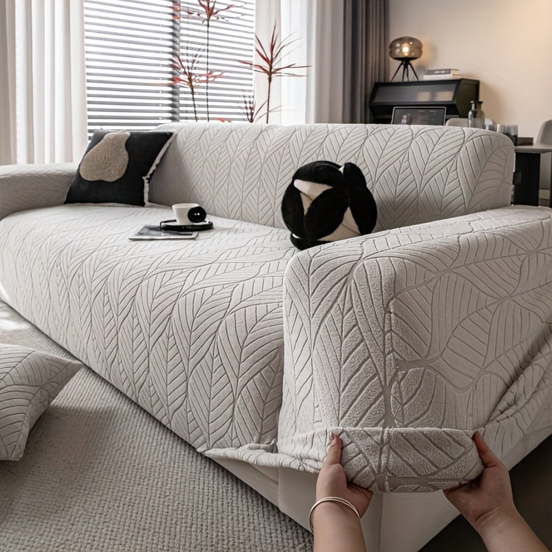 1PC Luxurious Jacquard Stretch Sofa Slipcover, Pet-Friendly Hairproof & Anti-Slip, All-Season Furniture Cover for Couch, Loveseat, Armchair, Sectional, Easy to Install & Wash