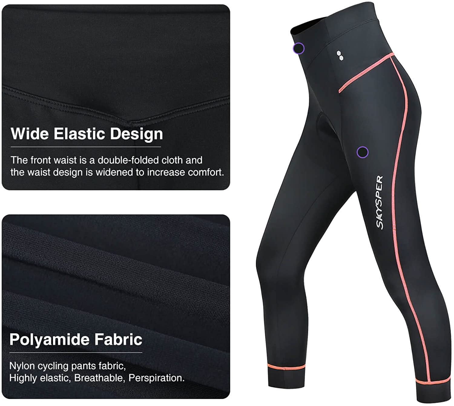 SKYSPER Ladies Cycling Padded Leggings 