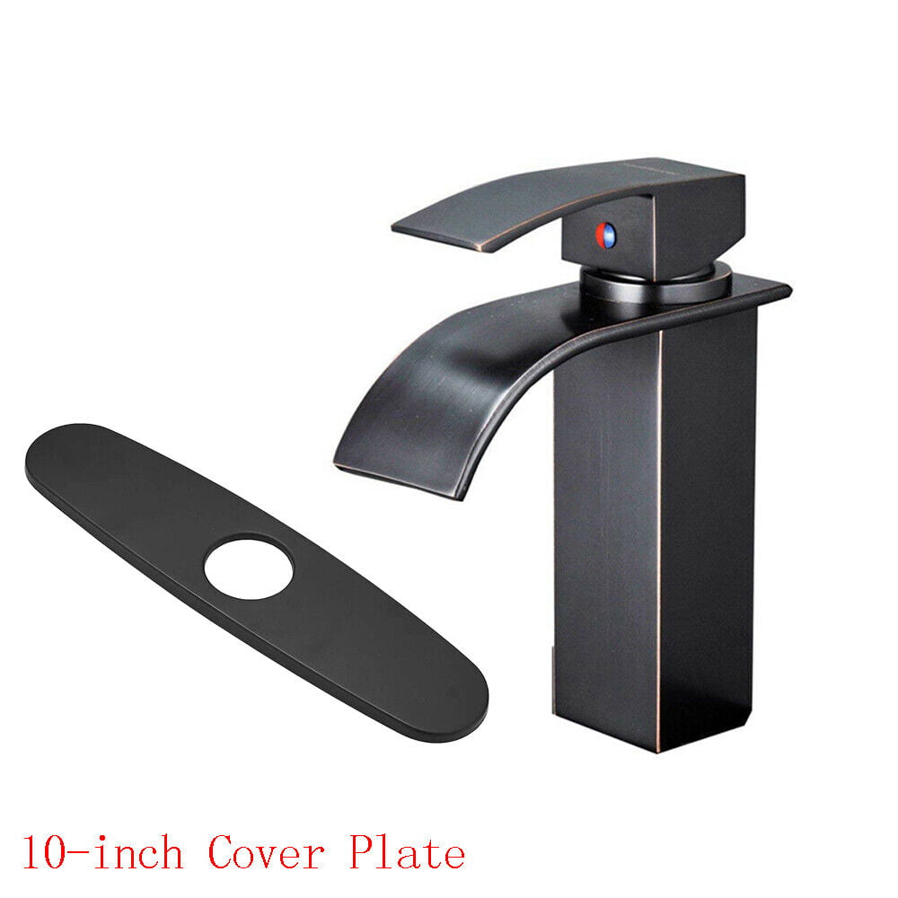 Bathroom Faucet Waterfall Single Handle/Hole Bathroom Sink Faucet 6“ Cover Drain 
