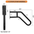 thumbnail image 2 of 2pcs Hand Rails for Outdoor Steps, Indoor U-Shaped Wall Mount Stair HandRail, Metal Iron Outdoor Grab Bar Black Hand railings for The Elderly, Kids, Disabled, Pregnant Women, 2 of 10