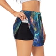 thumbnail image 3 of Lsque Colorful Winged Dolphin Printed Women's Running Shorts with Liner Pockets,Elastic Quick Dry Workout Athletic Gym Yoga Shorts,Womens High Waist Shorts-, 3 of 9