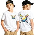 thumbnail image 2 of WERYOUNG Boys Graphic Tees Cute Short Sleeve Crewneck Cartoon Baseball Prints Tee Shirts For Toddler Kids Fashion Casual Wear Soft Top 6-7 Years, 2 of 3