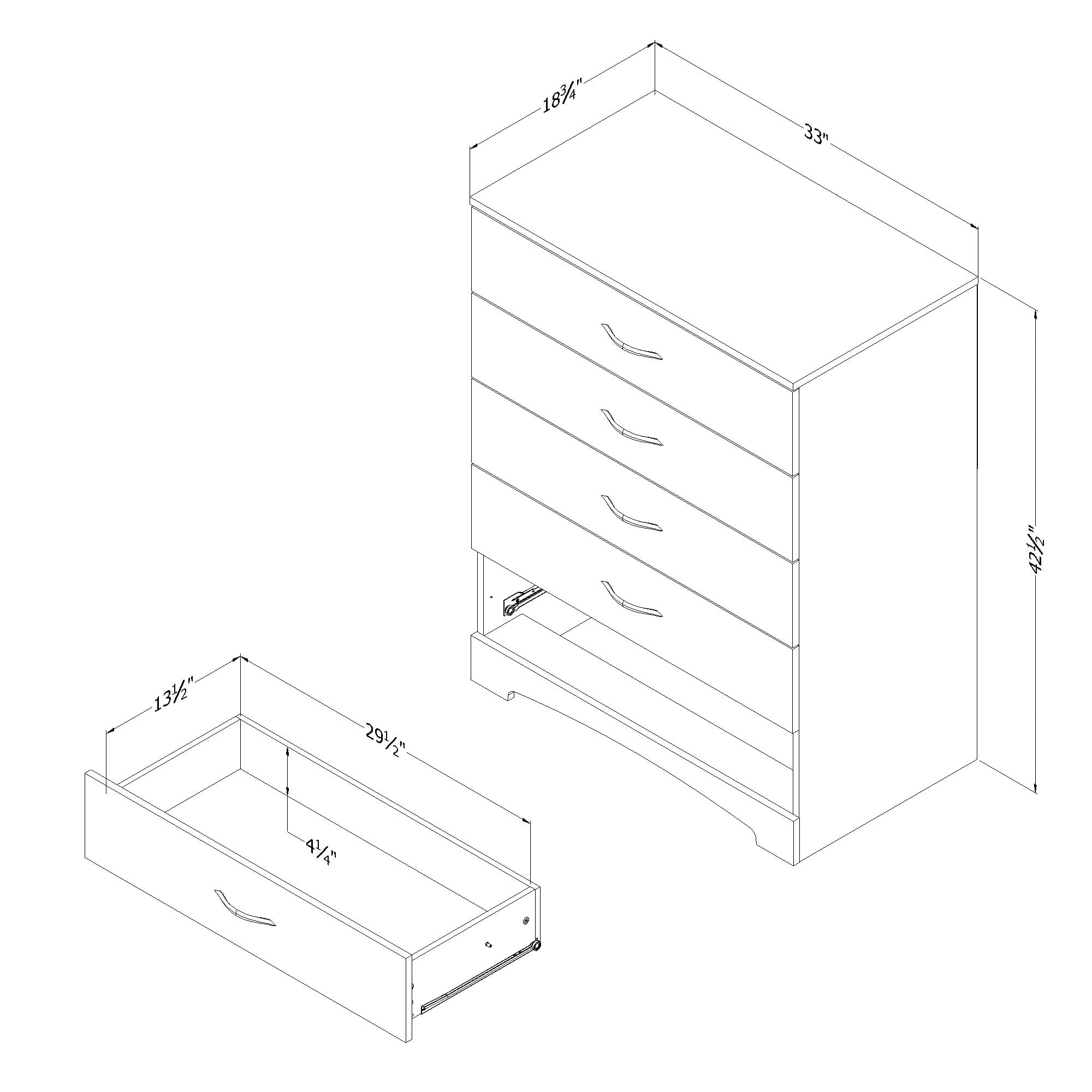 South Shore Step One 5-Drawer Chest for Adult, in Gray Oak