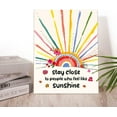 thumbnail image 2 of Stay Close To People Who Feel Like Sunshine Inspirational Quote Canvas Wall Art, Colorful Flowers Rainbow Motivational Canvas Prints Framed Wall Art for Girls Sister Home Bedroom Dorm Wall Decor, 2 of 4