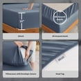 thumbnail image 6 of Lidoloka Luxury Bamboo Bed Sheets Set King 4 Pcs for Adult,Soft&Cool,16" Deep Pocket,Slate Blue, 6 of 7