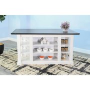 Sunny Designs Carriage House Kitchen Island with Drop Leaf, Wood Espresso, 38 in