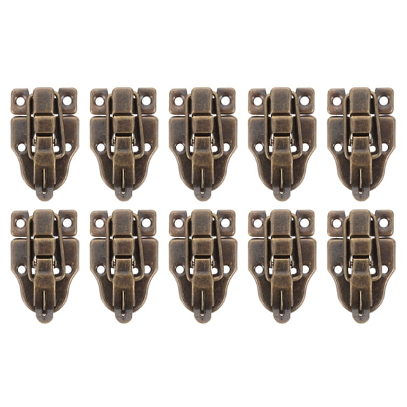 Shisuyan Trunk Chest Hasp Antique Brass 10Pcs 2.4In x 1.6In x 0.6In