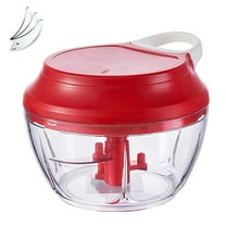Chop Dice Puree Vegetables Onions Tomatoes Garlic Meats and Nuts in Just Seconds for Delicious Meals,Red