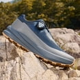 thumbnail image 2 of Men's Blue Gray BOA Quick Rotating Buckle Hiking Shoes, Waterproof Breathable Non-Slip Rugged Wide Toe Outdoor Trekking Walking Footwear, 2 of 3