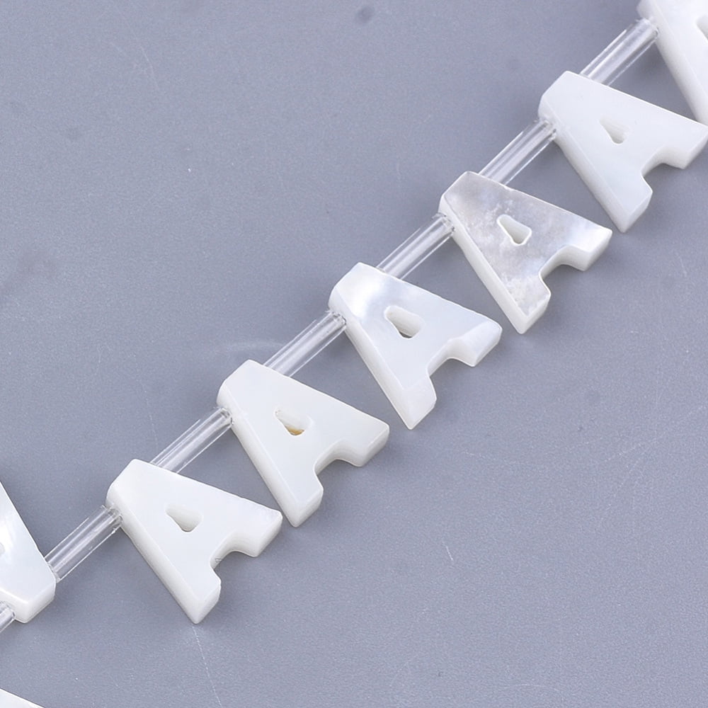 Natural Sea Shell Beads White Shell Mother of Pearl Shell Top Drilled Beads Letter.A 10x2.5~11.5x3mm Hole: 0.8mm