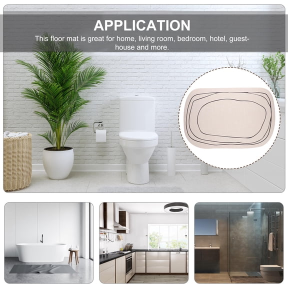 HONMEET Multicolor Bathroom Rug with Quick-Dry Absorbent Fabric and Nonslip Backing for Home Bath Floor Mat