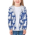 thumbnail image 3 of Kids Zip Up Hoodie for Boys Girls Toddler - cute cartoon lama alpaca blue Lightweight Long Sleeve 2T Boys Girl Clothes, Sun Protection Windproof Jackets Hoodie Sweatshirt, 3 of 7