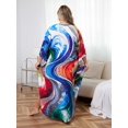 thumbnail image 3 of Plus Size Kaftan Dresses for Women Long Caftan Loungewear Maxi Beach Dress Oversized Beachwear Elegant House Wear Nightgown moomoo Dress Vacation Outfits Summer Mexico Resort Tunic Maternity Dresses, 3 of 10