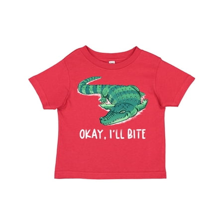 

Inktastic Okay I ll Bite Green Alligator Design Gift Toddler Boy or Toddler Girl T-Shirt