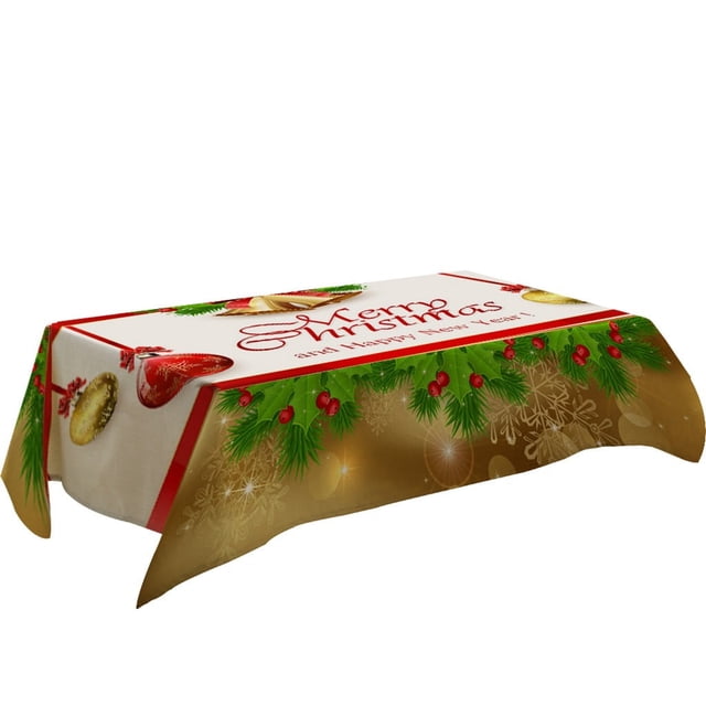 Leodye 1PCS Rectangular Christmas Tablecloth - Dining/Tea Table Decorative Cover -55 x 31.5IN