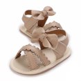 thumbnail image 2 of Meresysid Toddler Kids Infant Newborn Summer New Baby Everything Casual Breathable Cute Bow Rubber Soled Non-slip Soft Soled Baby Sandals Shoes Khaki, 2 of 7