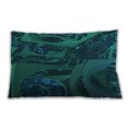 thumbnail image 1 of Ahgly Company Patterned Outdoor Rectangular Dark Cyan Green Lumbar Throw Pillow, 13 inch by 19 inch, 1 of 5