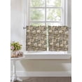 Brown Stone Wall 2 Panel Kitchen Curtains for Small Windows, Vintage ...