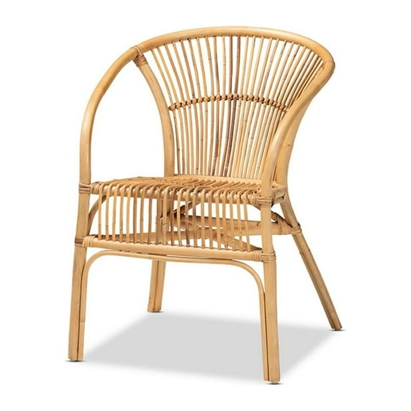 Baxton Studio Murai Modern Bohemian Natural Brown Rattan Dining Chair