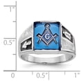 thumbnail image 5 of 14K White Gold Ring Band Themed Men's Masonic, Size 9, 5 of 5