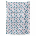thumbnail image 2 of Music Tablecloth, Violin Pattern on Pastel Toned Notes and Blossoming Romantic Roses, Rectangle Satin Table Cover Accent for Dining Room and Kitchen, 52" X 70", Slate Blue Pale Pink, by Ambesonne, 2 of 2
